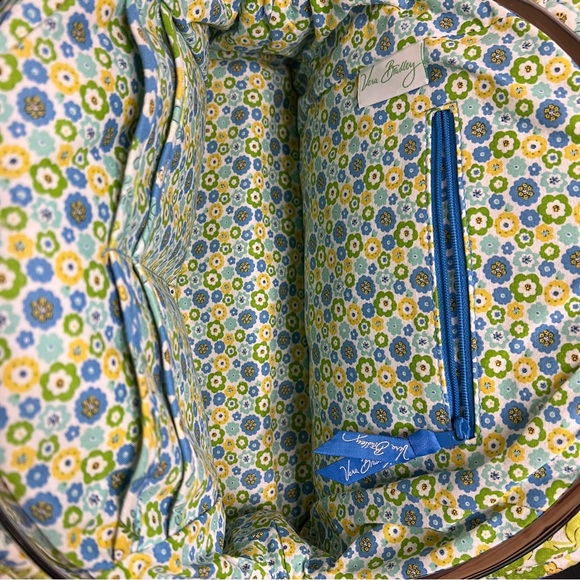 Vera Bradley Purse Bag Toggle Closure English Meadow Floral blue yellow green - Picture 3 of 7